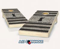 "Gray & Black Planks" Cornhole Set